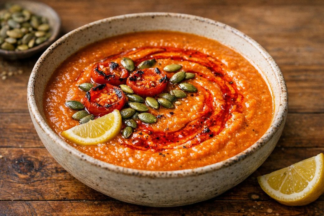 Burst Tomato & Red Lentil Soup