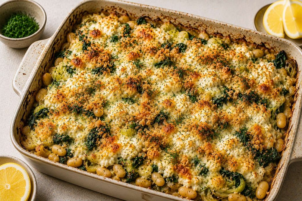 Butter Bean & Leek Gratin with Dill