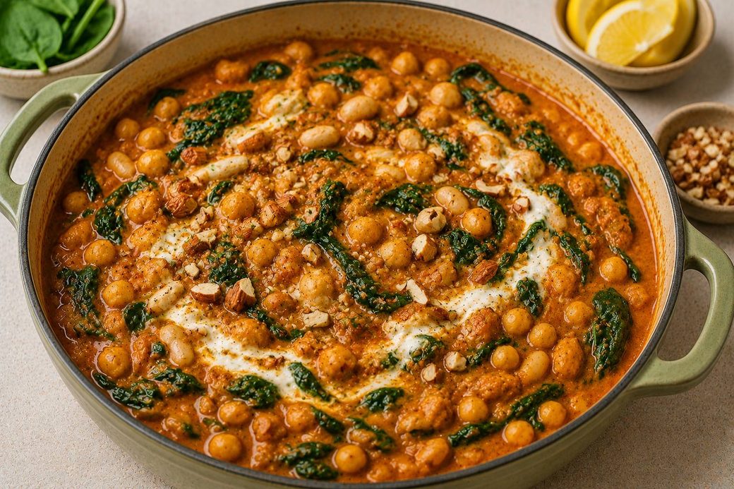 Chickpea & Spinach Curry with Yogurt