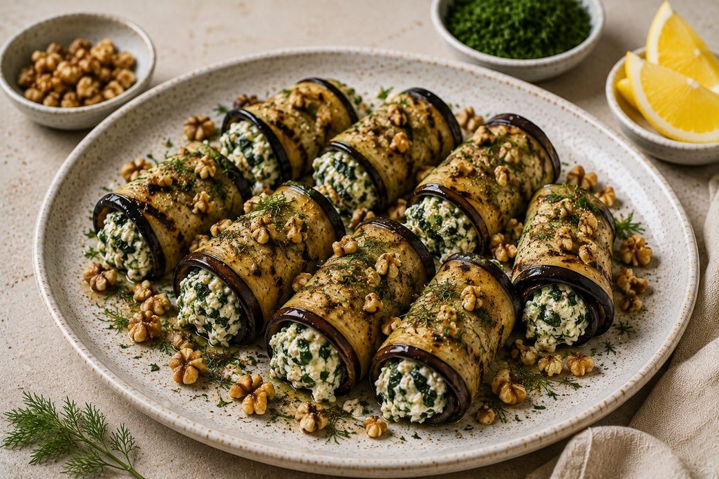 Eggplant Rolls with Herbed Ricotta