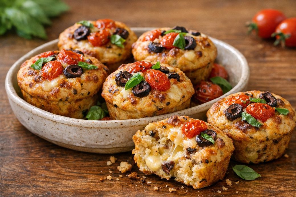 Mediterranean Pizza Muffins