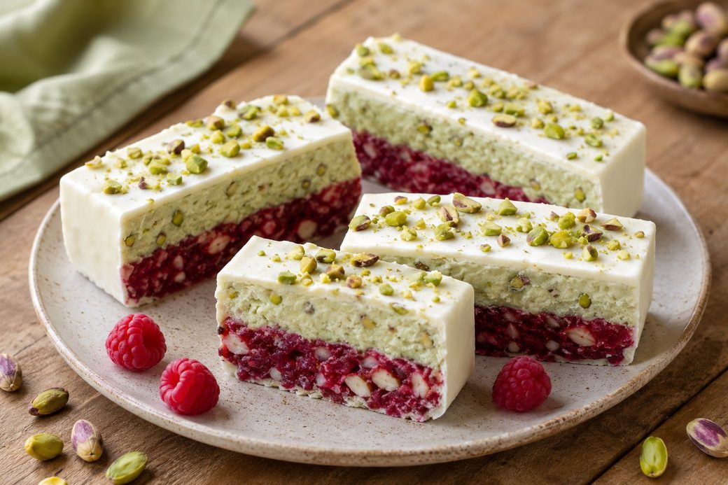 Pistachio & Raspberry Nougat Bars