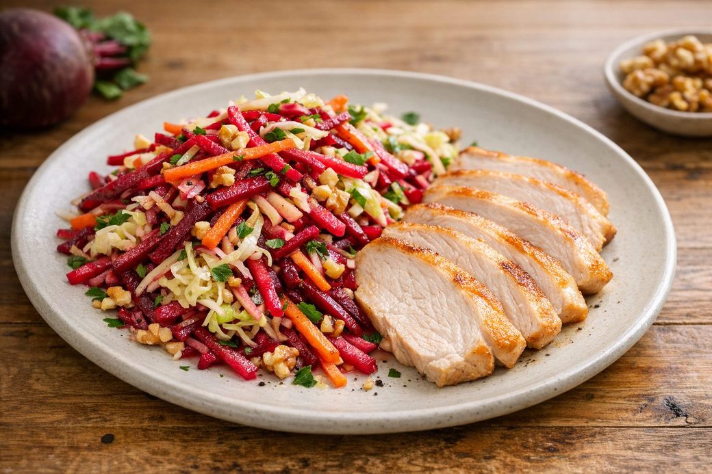 Seared Turkey with Beet & Apple