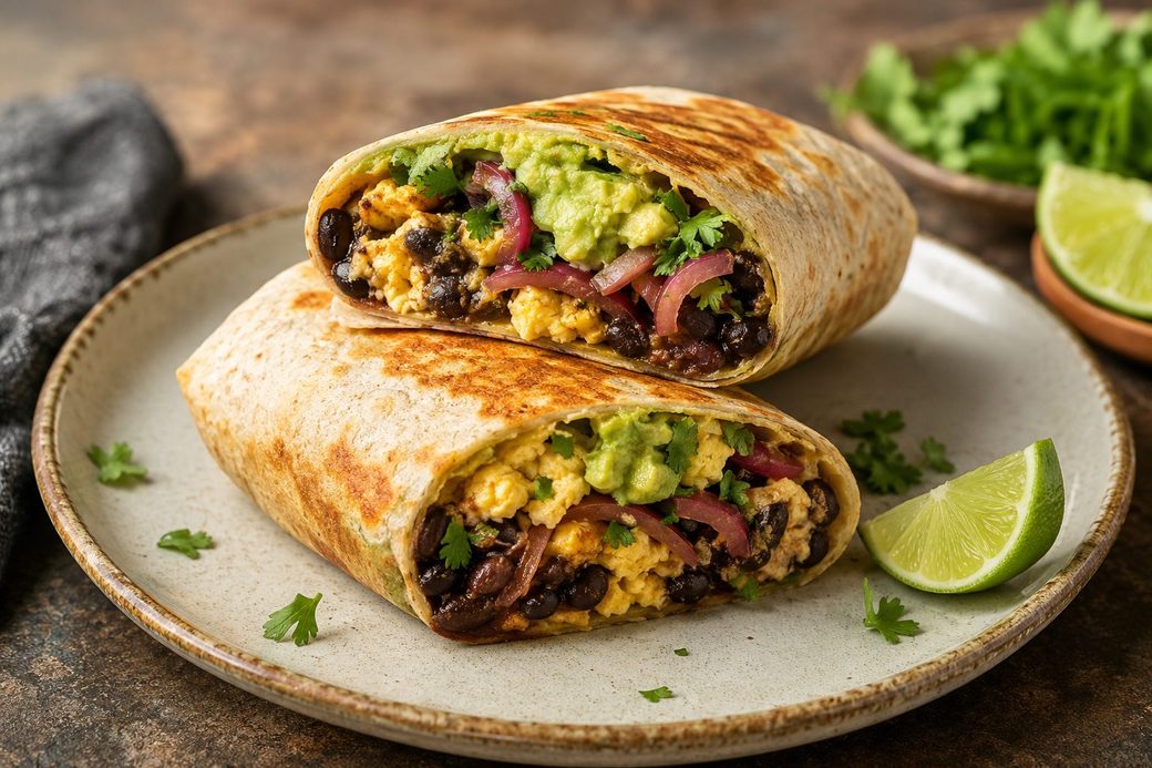 Smoky Black Bean Breakfast Burrito