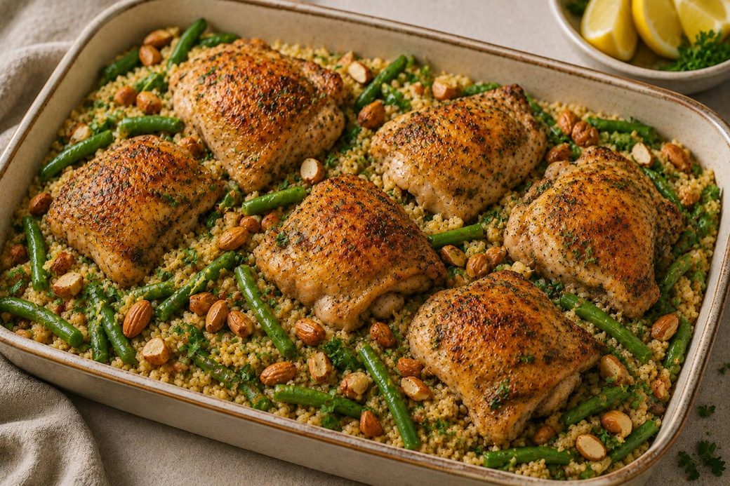 Sunday Chicken with Bulgur & Almonds