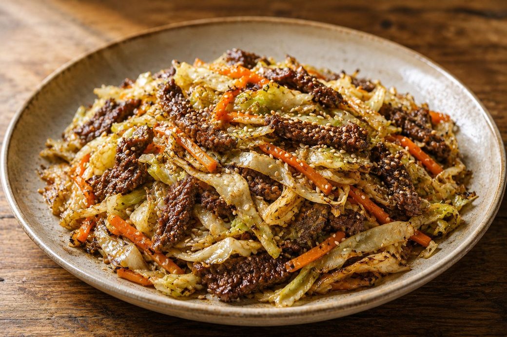Wok-Charred Beef & Cabbage